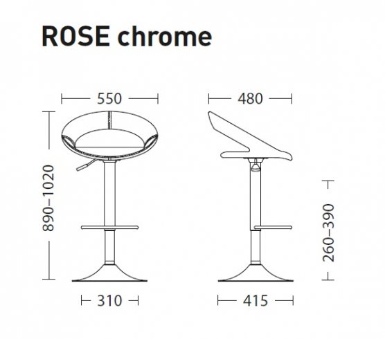 Барный стул ROSE chrome V