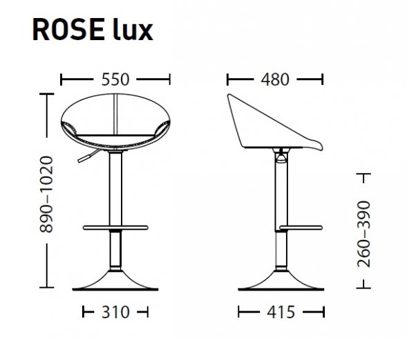 Барный стул ROSE lux chrome V